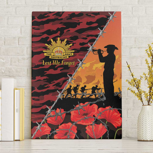 ANZAC Lest We Forget Canvas Wall Art Australian Army Poppy Tribute