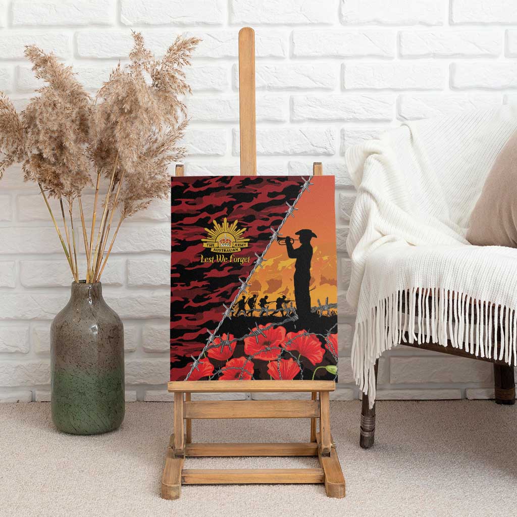 ANZAC Lest We Forget Canvas Wall Art Australian Army Poppy Tribute