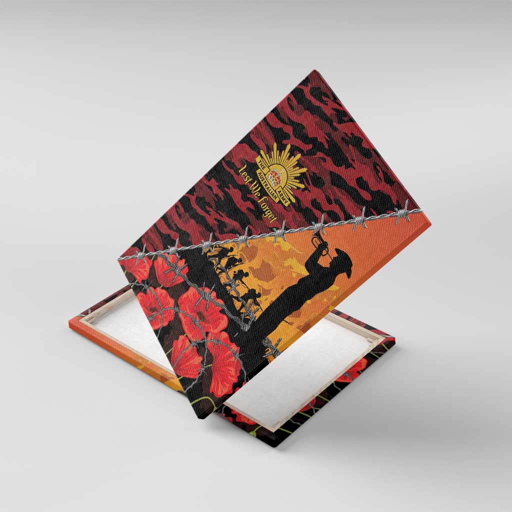 ANZAC Lest We Forget Canvas Wall Art Australian Army Poppy Tribute