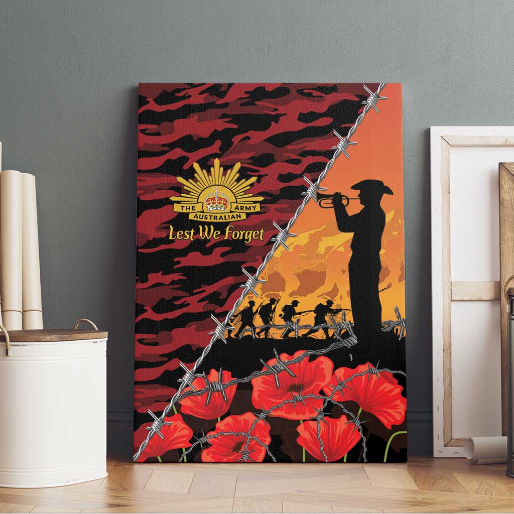ANZAC Lest We Forget Canvas Wall Art Australian Army Poppy Tribute