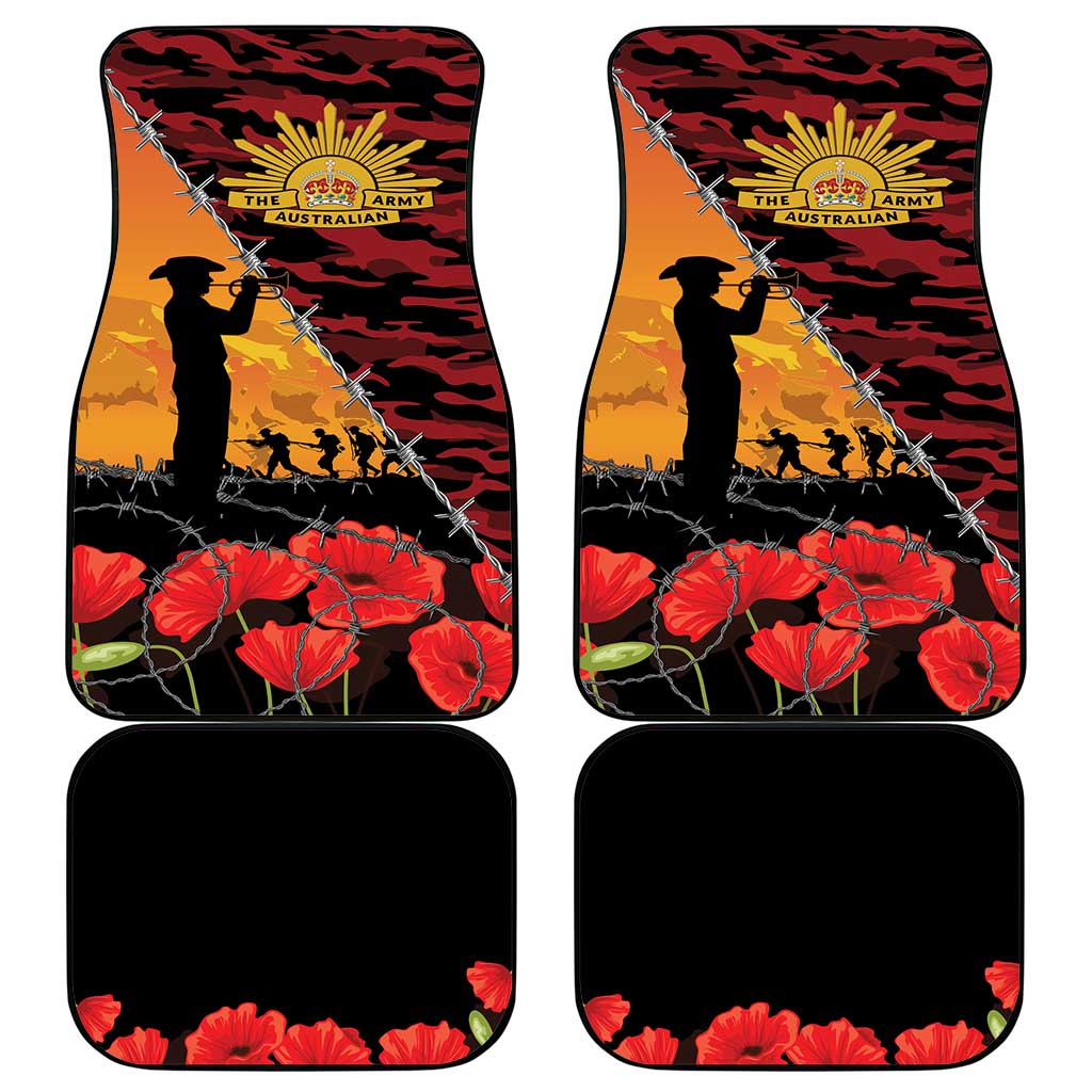 ANZAC Lest We Forget Car Mats Australian Army Poppy Tribute