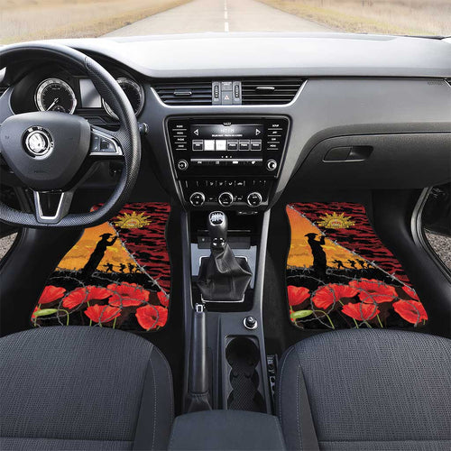 ANZAC Lest We Forget Car Mats Australian Army Poppy Tribute