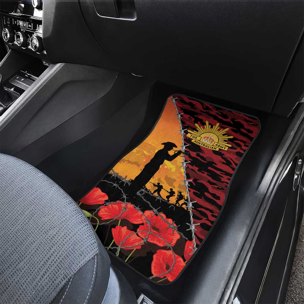 ANZAC Lest We Forget Car Mats Australian Army Poppy Tribute