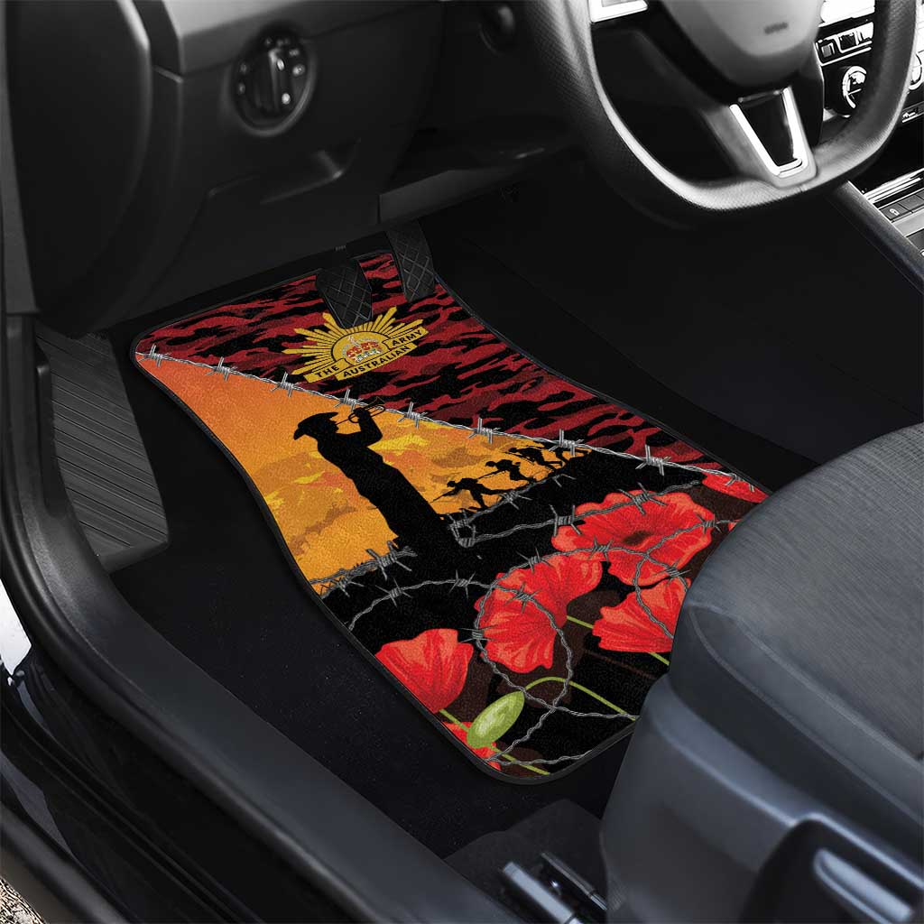 ANZAC Lest We Forget Car Mats Australian Army Poppy Tribute
