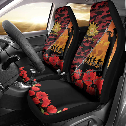 ANZAC Lest We Forget Car Seat Cover Australian Army Poppy Tribute