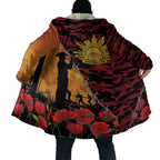 ANZAC Lest We Forget Cloak Australian Army Poppy Tribute