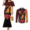 ANZAC Lest We Forget Couples Matching Mermaid Dress and Long Sleeve Button Shirt Australian Army Poppy Tribute