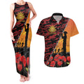 ANZAC Lest We Forget Couples Matching Tank Maxi Dress and Hawaiian Shirt Australian Army Poppy Tribute