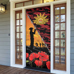 ANZAC Lest We Forget Door Cover Australian Army Poppy Tribute