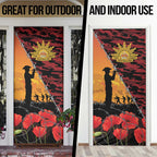 ANZAC Lest We Forget Door Cover Australian Army Poppy Tribute