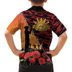 ANZAC Lest We Forget Family Matching Puletasi and Hawaiian Shirt Australian Army Poppy Tribute