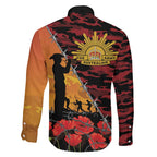 ANZAC Lest We Forget Family Matching Summer Maxi Dress and Hawaiian Shirt Australian Army Poppy Tribute