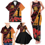 ANZAC Lest We Forget Family Matching Tank Maxi Dress and Hawaiian Shirt Australian Army Poppy Tribute