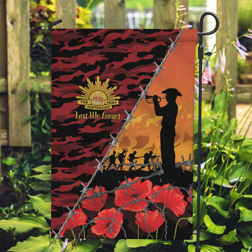 ANZAC Lest We Forget Garden Flag Australian Army Poppy Tribute