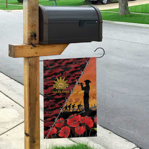 ANZAC Lest We Forget Garden Flag Australian Army Poppy Tribute