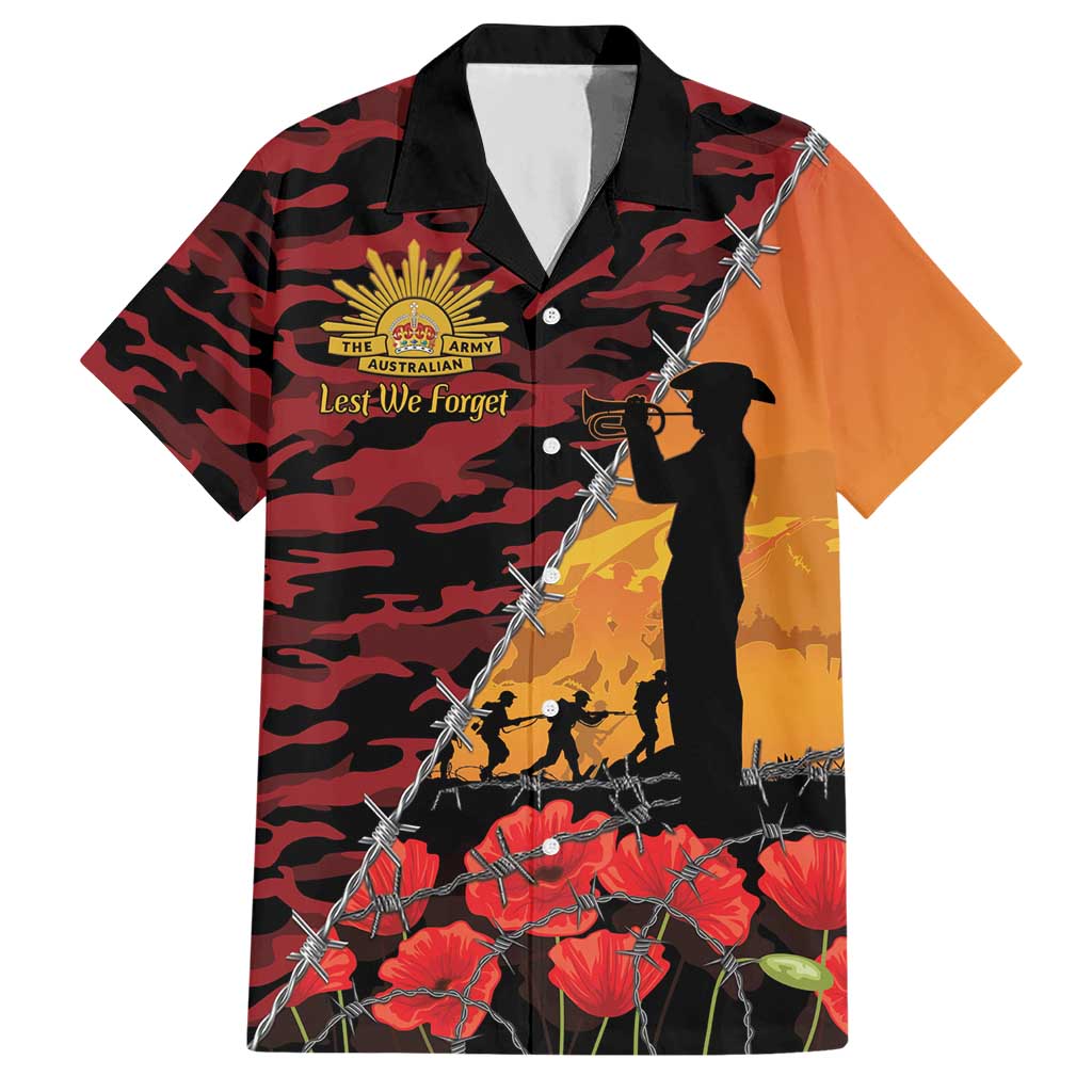 ANZAC Lest We Forget Hawaiian Shirt Australian Army Poppy Tribute