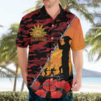 ANZAC Lest We Forget Hawaiian Shirt Australian Army Poppy Tribute