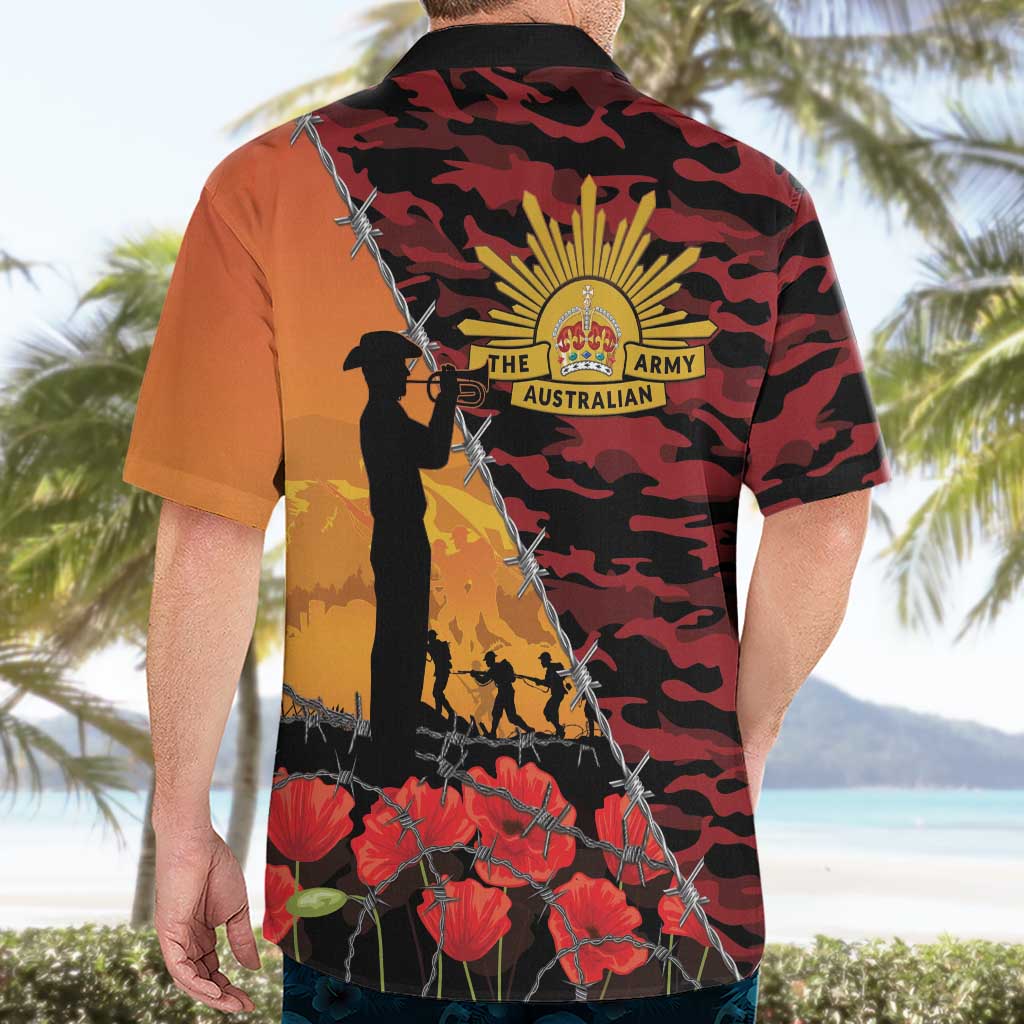 ANZAC Lest We Forget Hawaiian Shirt Australian Army Poppy Tribute