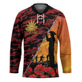 ANZAC Lest We Forget Hockey Jersey Australian Army Poppy Tribute