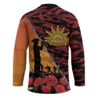 ANZAC Lest We Forget Hockey Jersey Australian Army Poppy Tribute