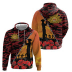 ANZAC Lest We Forget Hoodie Australian Army Poppy Tribute