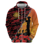 ANZAC Lest We Forget Hoodie Australian Army Poppy Tribute