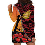 ANZAC Lest We Forget Hoodie Dress Australian Army Poppy Tribute