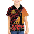 ANZAC Lest We Forget Kid Hawaiian Shirt Australian Army Poppy Tribute