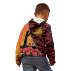 ANZAC Lest We Forget Kid Hoodie Australian Army Poppy Tribute