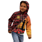 ANZAC Lest We Forget Kid Hoodie Australian Army Poppy Tribute