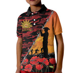 ANZAC Lest We Forget Kid Polo Shirt Australian Army Poppy Tribute