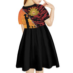 ANZAC Lest We Forget Kid Short Sleeve Dress Australian Army Poppy Tribute