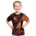ANZAC Lest We Forget Kid T Shirt Australian Army Poppy Tribute