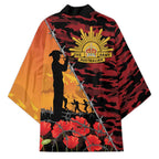 ANZAC Lest We Forget Kimono Australian Army Poppy Tribute