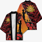 ANZAC Lest We Forget Kimono Australian Army Poppy Tribute