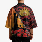 ANZAC Lest We Forget Kimono Australian Army Poppy Tribute