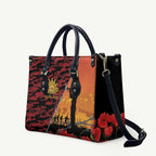 ANZAC Lest We Forget Leather Bag Australian Army Poppy Tribute