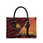 ANZAC Lest We Forget Leather Bag Australian Army Poppy Tribute
