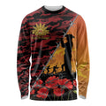 ANZAC Lest We Forget Long Sleeve Shirt Australian Army Poppy Tribute