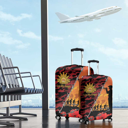 ANZAC Lest We Forget Luggage Cover Australian Army Poppy Tribute