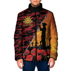 ANZAC Lest We Forget Padded Jacket Australian Army Poppy Tribute