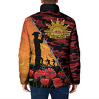 ANZAC Lest We Forget Padded Jacket Australian Army Poppy Tribute