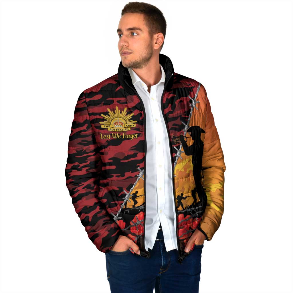ANZAC Lest We Forget Padded Jacket Australian Army Poppy Tribute