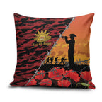 ANZAC Lest We Forget Pillow Cover Australian Army Poppy Tribute