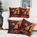 ANZAC Lest We Forget Pillow Cover Australian Army Poppy Tribute