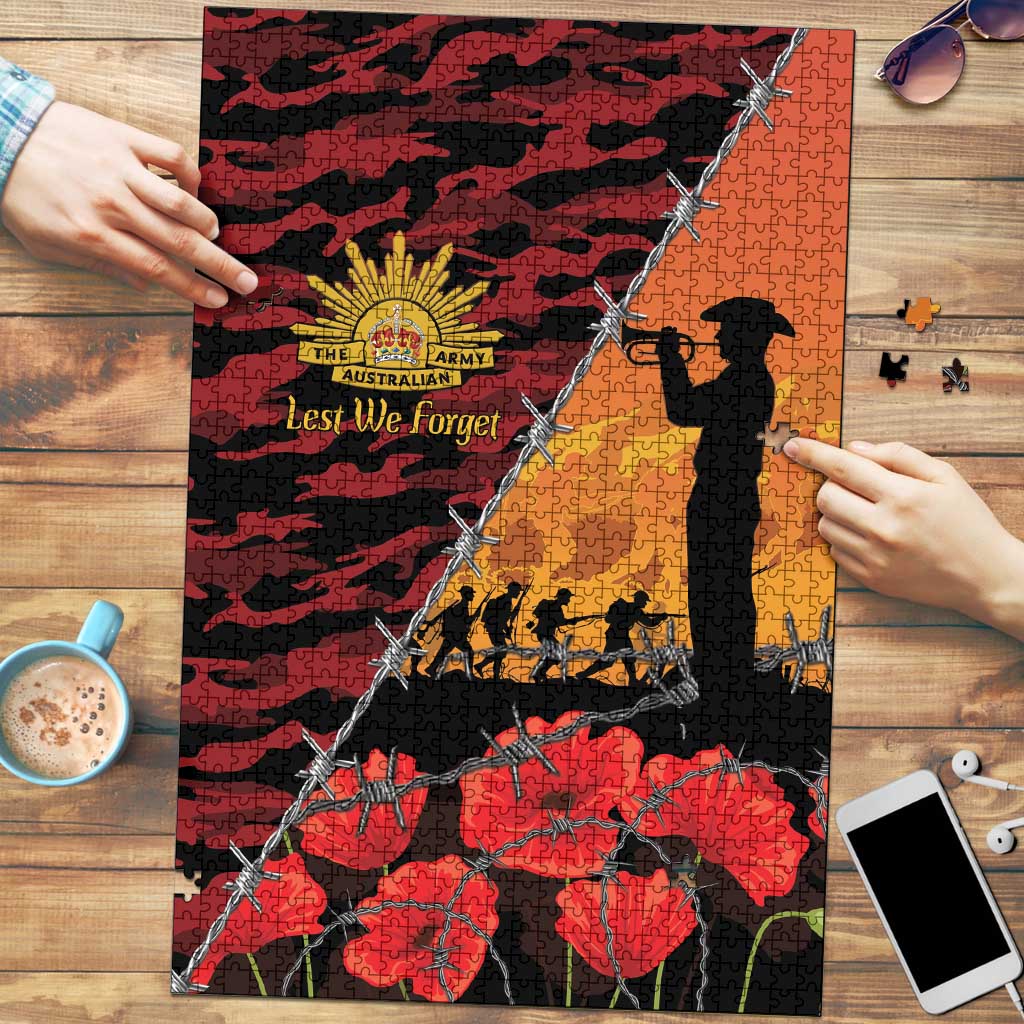 ANZAC Lest We Forget Puzzle Australian Army Poppy Tribute