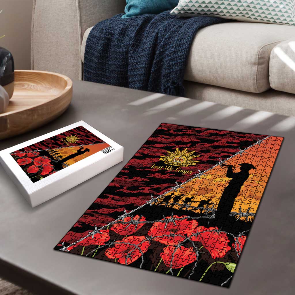 ANZAC Lest We Forget Puzzle Australian Army Poppy Tribute