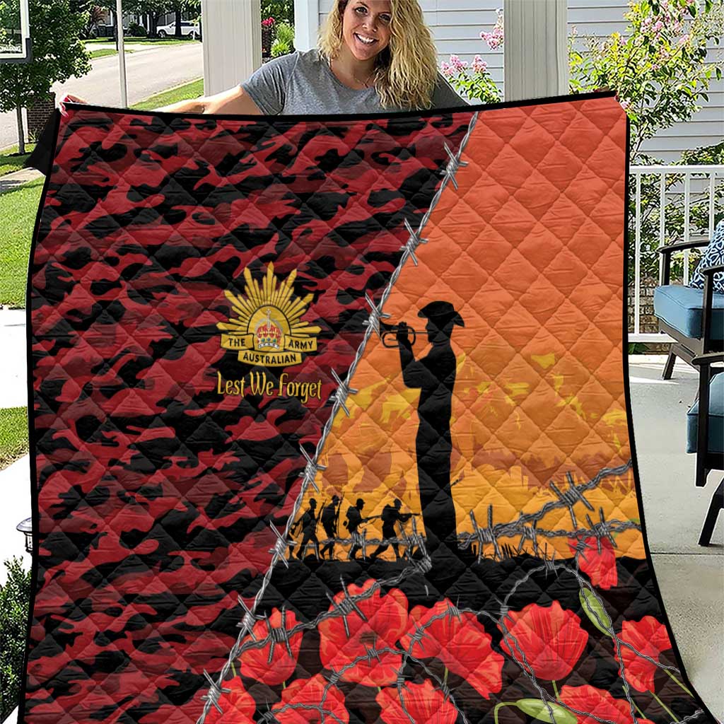 ANZAC Lest We Forget Quilt Australian Army Poppy Tribute
