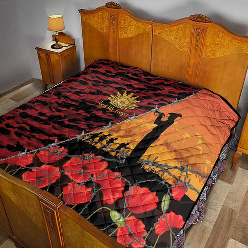 ANZAC Lest We Forget Quilt Australian Army Poppy Tribute
