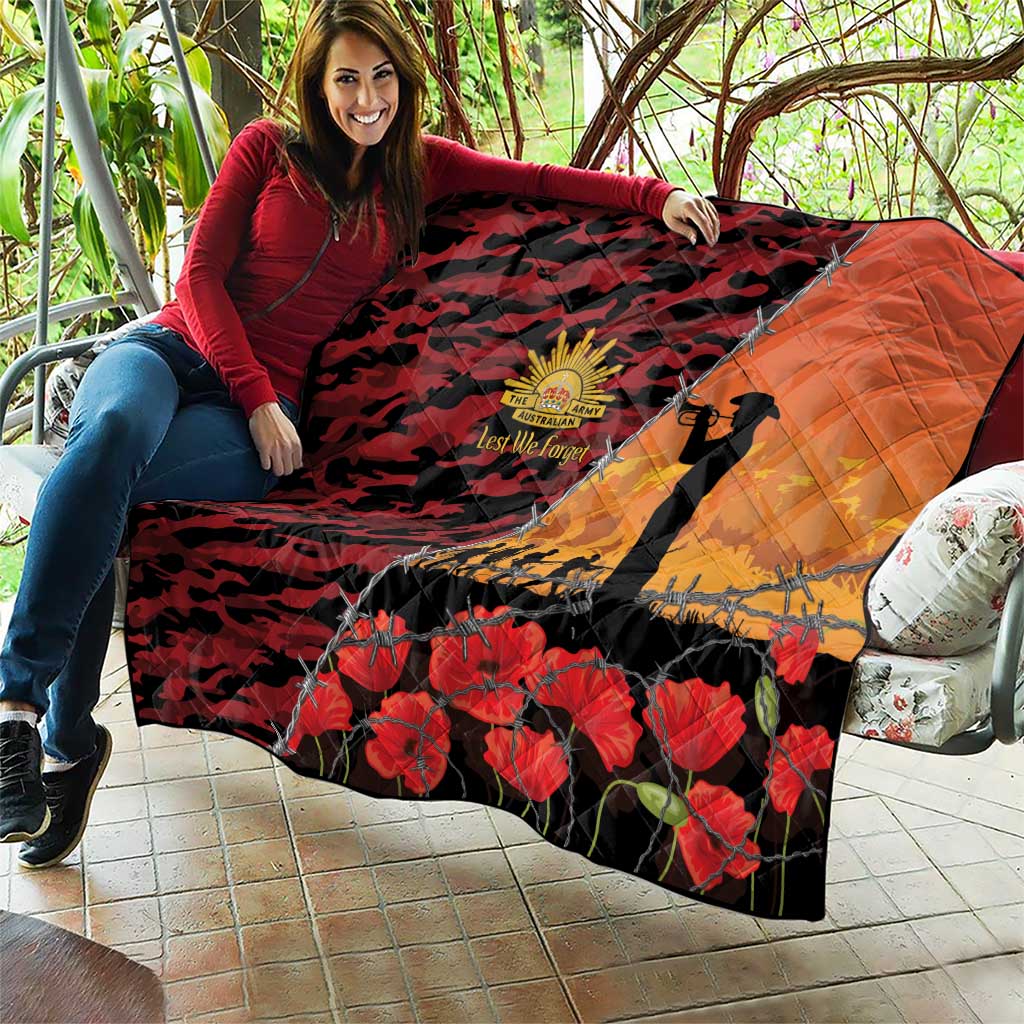 ANZAC Lest We Forget Quilt Australian Army Poppy Tribute